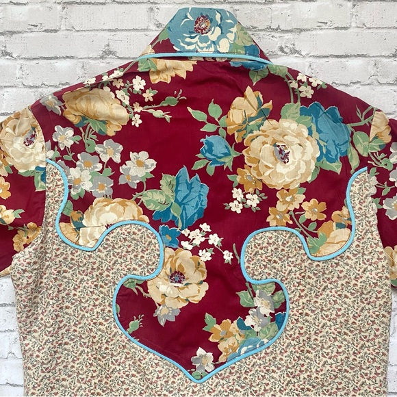 Vintage 70s Floral Western Pearl Snap Shirt - Picture 6 of 12